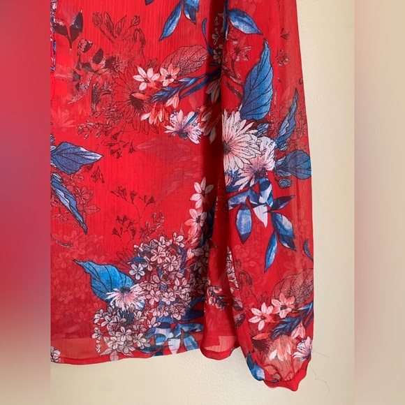 Kut from the kloth blouse shirt top popover floral gauzy sheer boho coastal - Picture 2 of 6